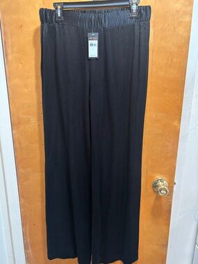 Ella Moss Black Straight-Leg satins Pants